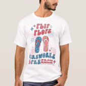 T-shirt Flip Flops Fireworks Freedom (Devant)