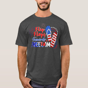 T-shirt Flip Flops Fireworks Freedom 4 juillet Patrioti