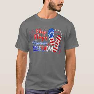 T-shirt Flip Flops Fireworks Freedom 4 juillet Patrioti