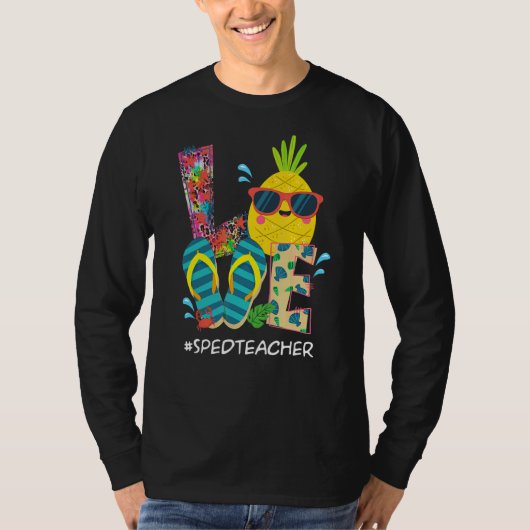 T-shirt Flip Flops Plage Ananas Vacances Été Amour Sp (Devant)
