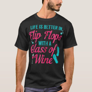T-shirt Flip Flops Vin Vacances été Vacay Vacay T