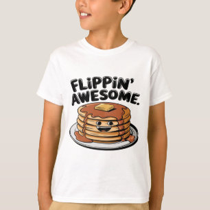 T-shirt Flippin' Awesome Pancake Stack Drôle Petit Déjeune