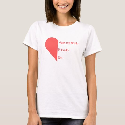 T-shirt Flirter Introvertis Approche Amicale Timide (Devant)
