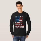 T-shirt Float Drink Tan Repeat Summer Beach Vacation Vinta (Devant entier)