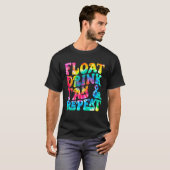 T-shirt Float Drink Tan & Repeat Summer Vacation Beach Swi (Devant entier)