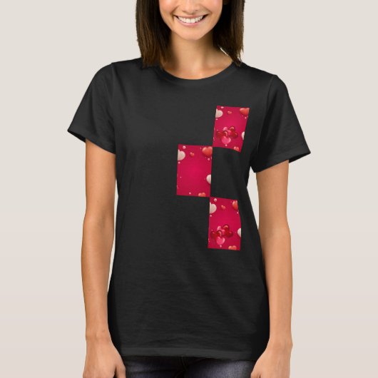 T-shirt Floating Hearts Balloon Design – Valentine's Day (Devant)