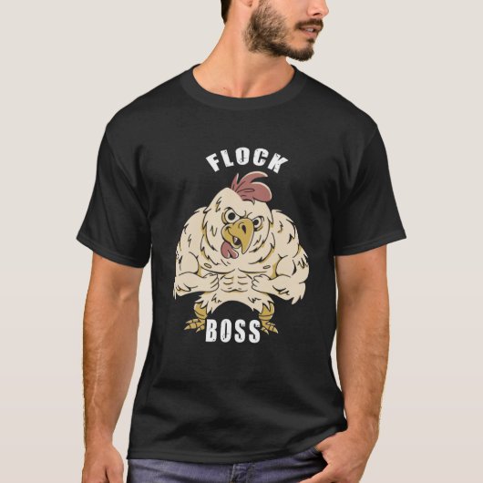 T-shirt Flock Boss flock Boss Huhn Love Roosters (Devant)