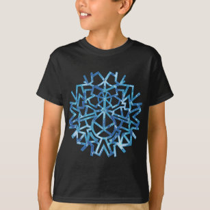 T-shirt Flocon de neige bleu de bonhomme de neige