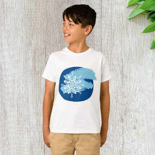 T-shirt Flocon de neige bleu givré Abstrait Cercle d'hiver