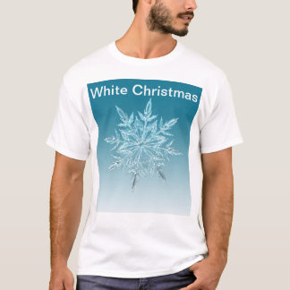 T-shirt Flocon de neige mignon avec texte de Noël blanc