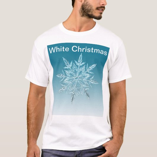 T-shirt Flocon de neige mignon avec texte de Noël blanc (Devant)