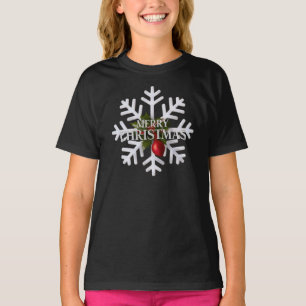 T-shirt Flocon de Noël et Baie Rouge Timide