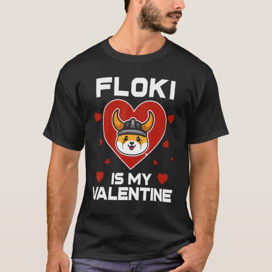 T-shirt Floki Inu Est Ma Pièce Valentine Au Crypto Lune (Devant)
