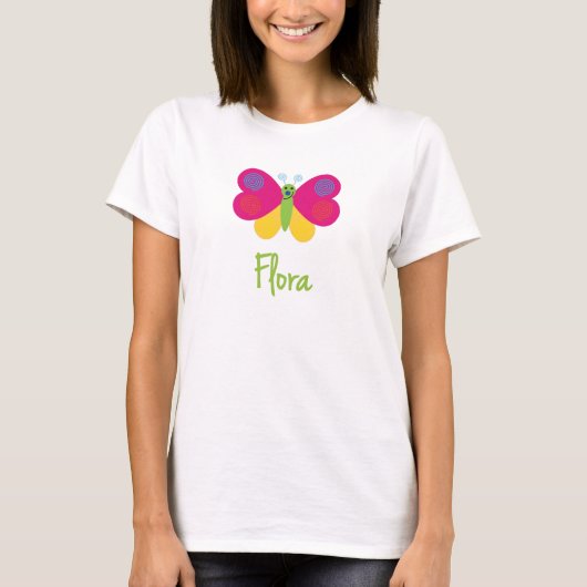 T-shirt Flora le papillon (Devant)