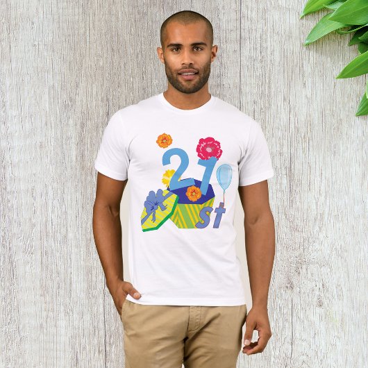 T-Shirt Floral 21e Anniversaire Homme