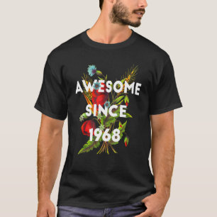 T-shirt Floral 54 Ans Anniversaire Magnifique Depuis 1968