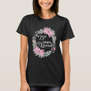T-shirt Floral 79 Ans Anniversaire Présent Hommes Femmes 7