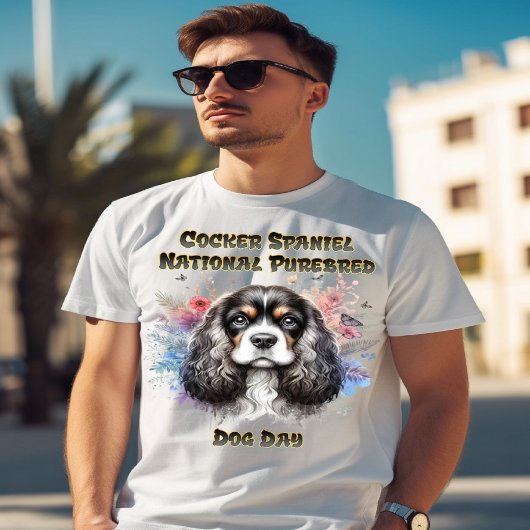 T-shirt Floral American Cocker Spaniel