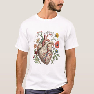 T-shirt Floral Anatomical Heart Bouquet