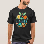 T-shirt Floral Apple Conception de l'enseignant (Devant)