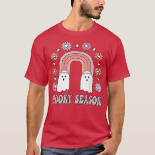 T-shirt Floral Arc-en-ciel saison Éffrayante Boo Ghost Fun