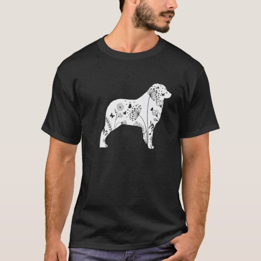 T-shirt Floral Australian Shepherd Maman Drôle Amant Chien (Devant)