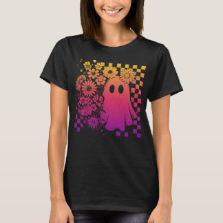 T-shirt Floral-Automne-Néon-Fantôme-Halloween