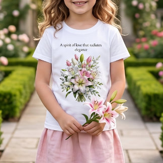 T-shirt floral avec bouquet élégant de lys blancs