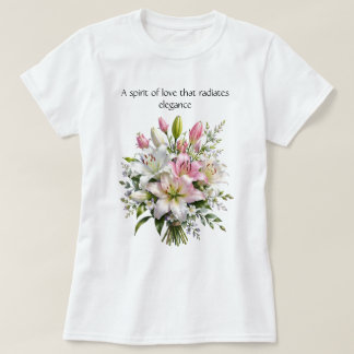 T-shirt floral avec bouquet élégant de lys blancs