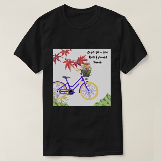 T-shirt Floral Bicycle Motivation Design (Design devant)