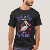 T-shirt Floral Bird Girls Femmes Juste Une Fille Qui Aime (Devant)