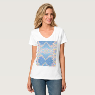 T-Shirt Floral Bleu Pour Femmes