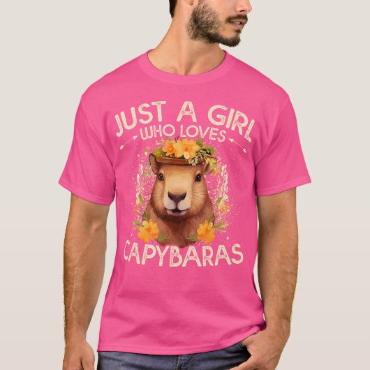 T-shirt Floral Capybara Juste Une Fille Qui Aime Les Capyb (Devant)