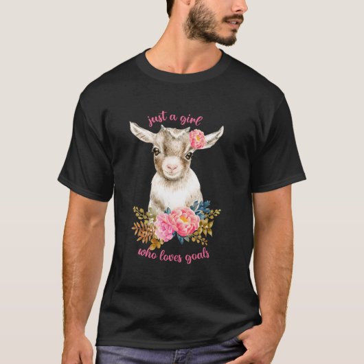 T-shirt Floral Chèvre Maman Juste Une Fille Qui Aime Chèvr (Devant)