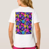 T-shirt Floral Colorful Feuilles Fleurs Motif-23 (Dos)