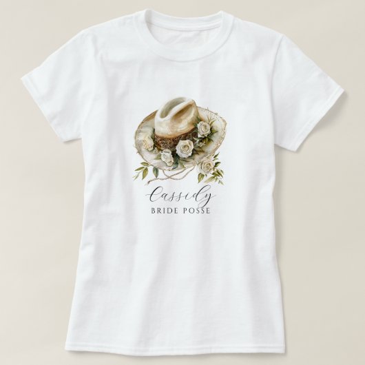 T-shirt Floral Cowgirl Casquette mariée Posse Floral Horse (Design devant)