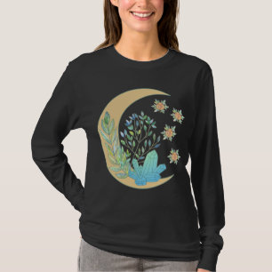 T-shirt Floral Crescent Lune guérison Crystal Garden Sorci