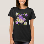 T-shirt Floral Daisy Flower Pattern For Spring Purple Viol (Devant)