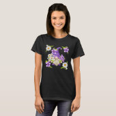T-shirt Floral Daisy Flower Pattern For Spring Purple Viol (Devant entier)