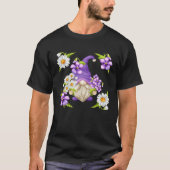 T-shirt Floral Daisy Flower Pattern For Spring Purple Viol (Devant)