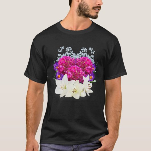 T-shirt Floral De Hydrangeas Lillies Crocus Bébé Respirati (Devant)