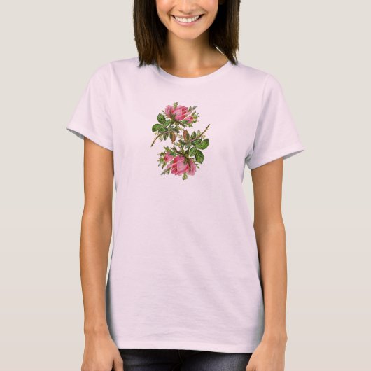 T-shirt floral de roses (Devant)