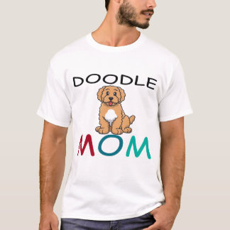 T-shirt Floral Doodle Maman - Golden Doodle Goldendoodle