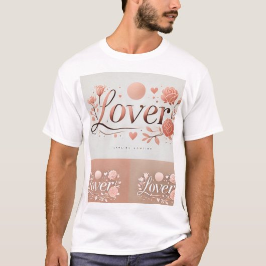 T-shirt floral esthétique Lover - Rose romantique  (Devant)