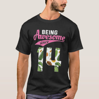 T-shirt Floral Etre Magnifique Depuis 2014 7E Fille Annive