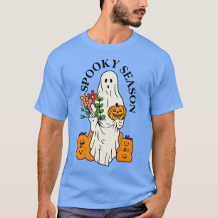 T-shirt Floral Fantôme saison Éffrayante Halloween Jack O