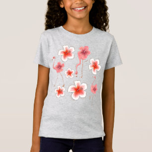 T-Shirt Floral Flamant rose