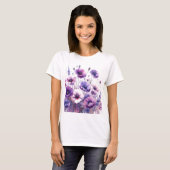 T-shirt floral florissant d'Hibiscus violet (Devant entier)