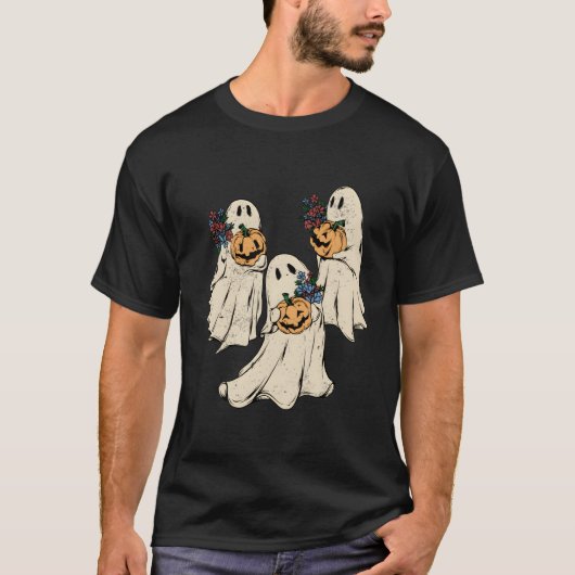 T-shirt Floral Ghosts Halloween Spooky Season (Devant)
