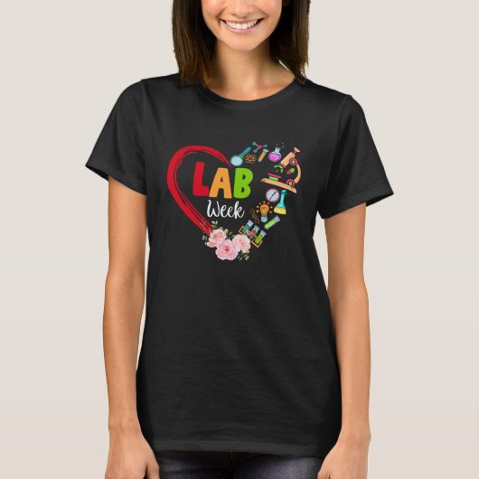 T-shirt Floral Heart Lab Week 2023 Medical Laboratory Tech (Devant)